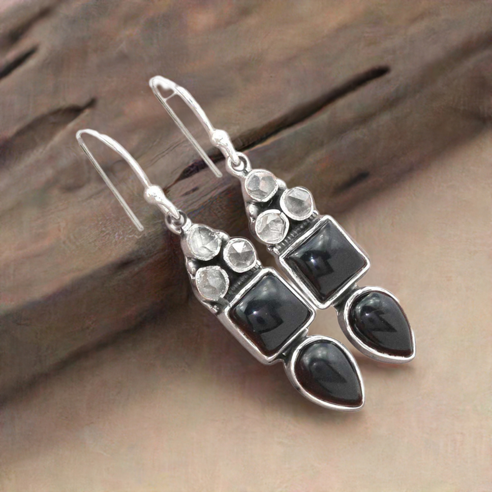 925 Sterling Silver Handmade Earrings In Multi Gemstone Jewelry 925SE2460