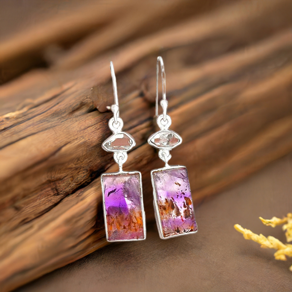 925 Sterling Silver Handmade Earrings In Multi Gemstone Jewelry 925SE2486_0