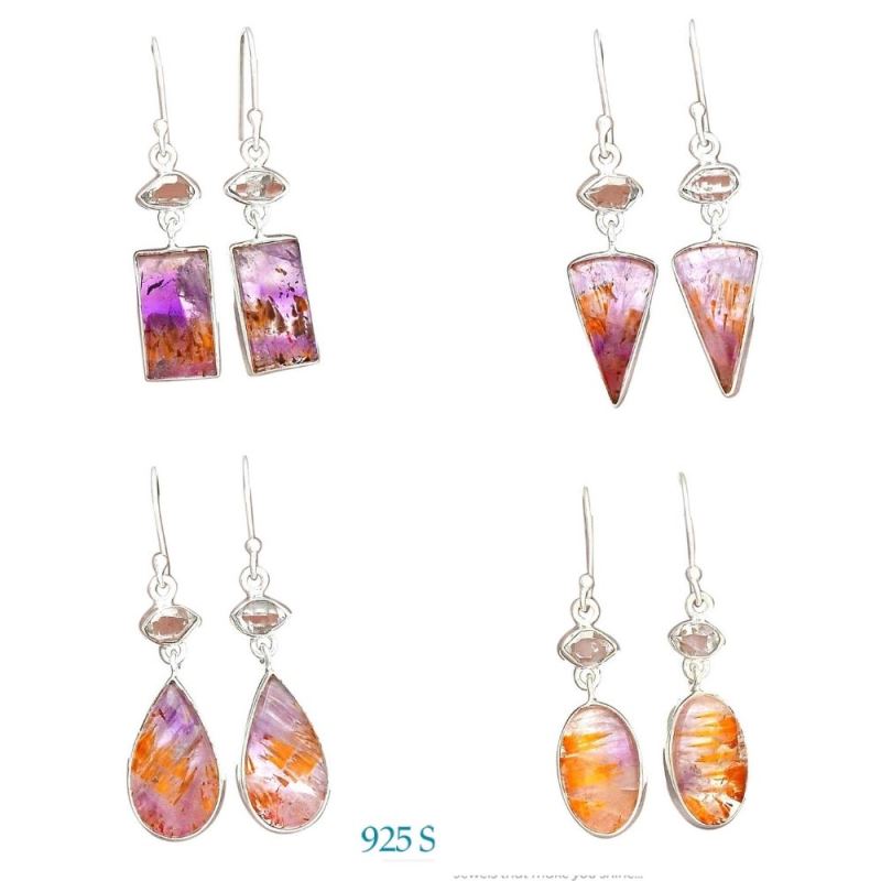 925 Sterling Silver Handmade Earrings In Multi Gemstone Jewelry 925SE2486_9