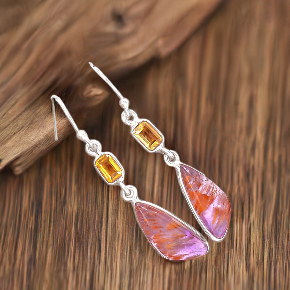 925 Sterling Silver Earrings In Genuine Multi Gemstone 925SE2490