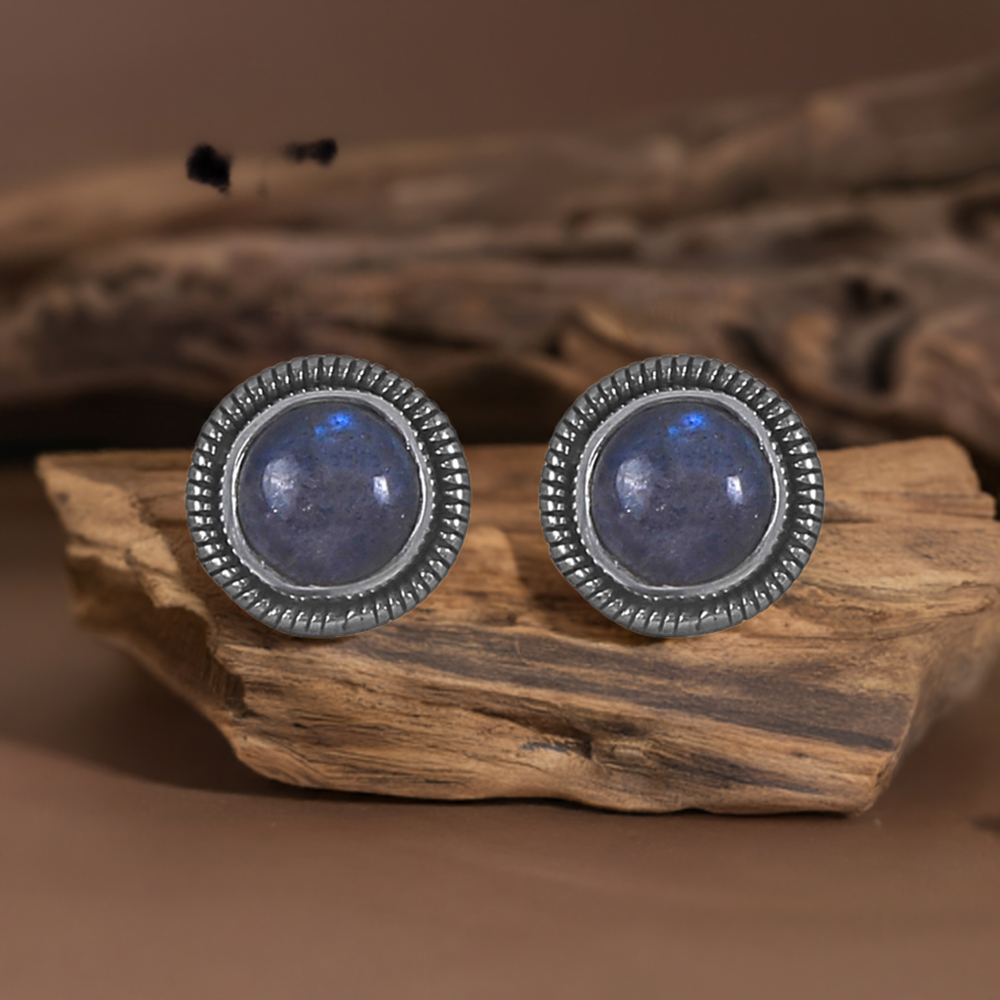 925 Sterling Silver Earrings In Semi Precious Labradorite Gemstone 925SE251
