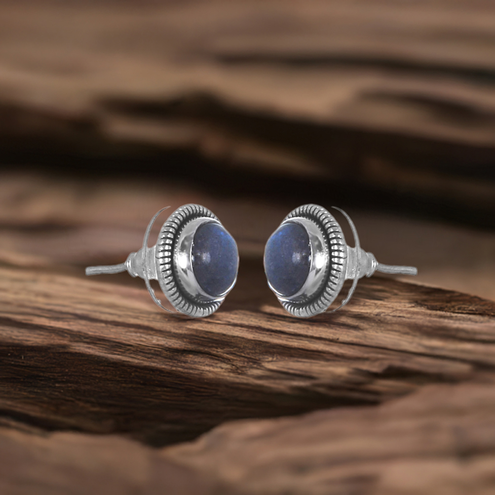 925 Sterling Silver Earrings In Semi Precious Labradorite Gemstone 925SE251_0