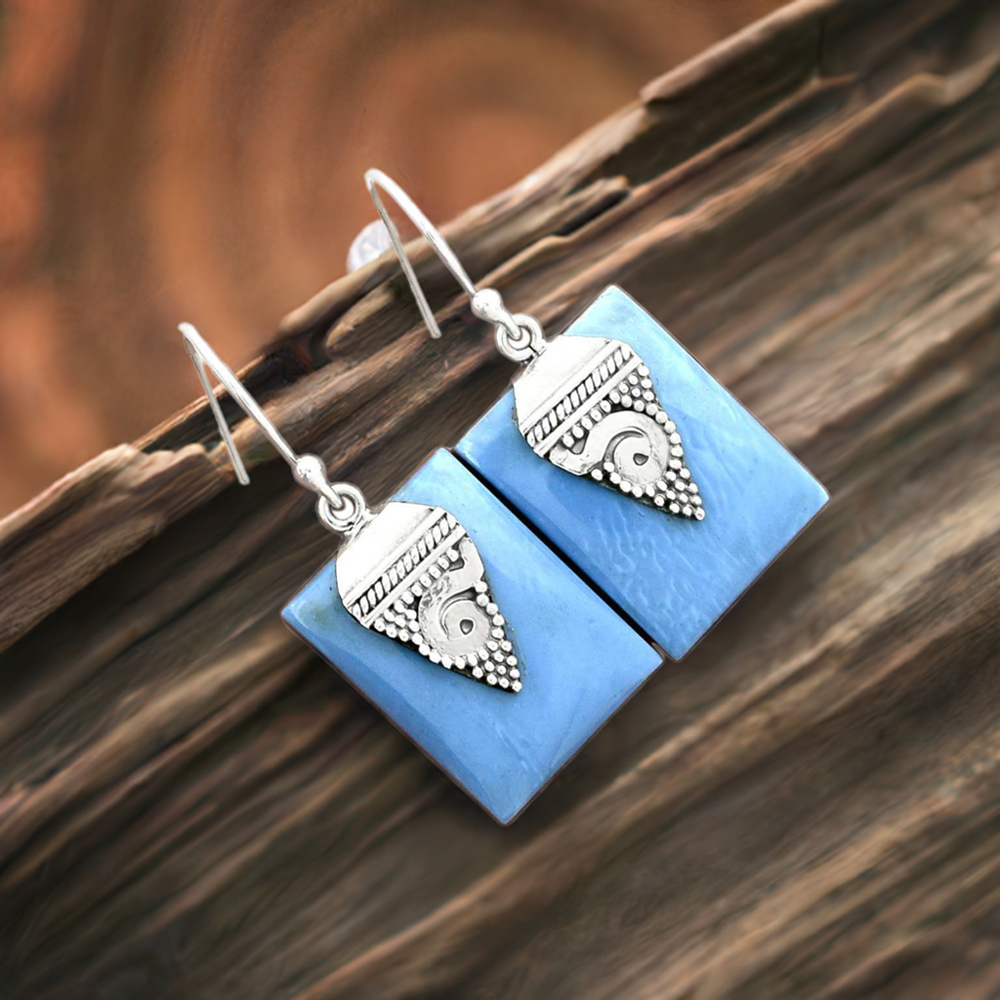 Natural Agate Gemstone Earrings In 925 Sterling Silver Jewelry 925SE2521