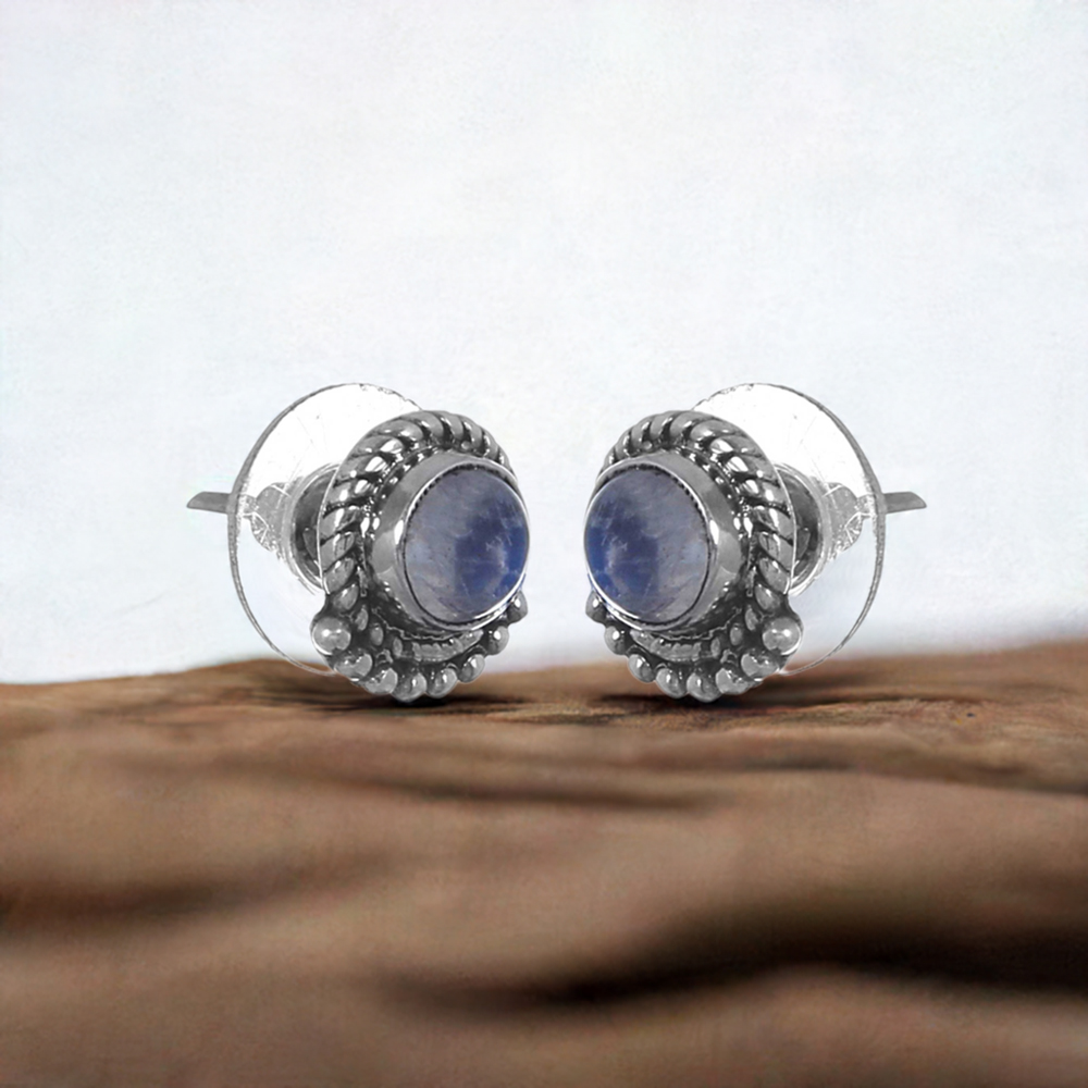 Natural Labradorite Gemstone Earrings In 925 Sterling Silver Jewelry 925SE253