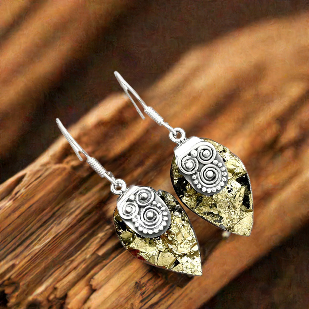 925 Sterling Silver Earrings In Druzy Gemstone Jewelry 925SE2533