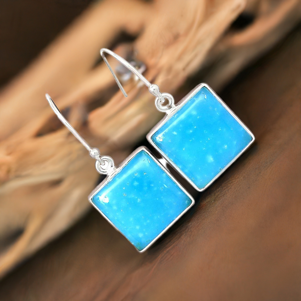 925 Sterling Silver Handmade Earrings In Chalcedony Gemstone Jewelry 925SE2551