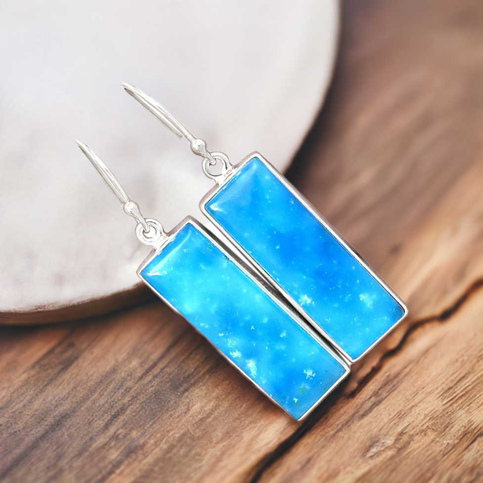 925 Sterling Silver Handmade Earrings In Chalcedony Gemstone Jewelry 925SE2551_0