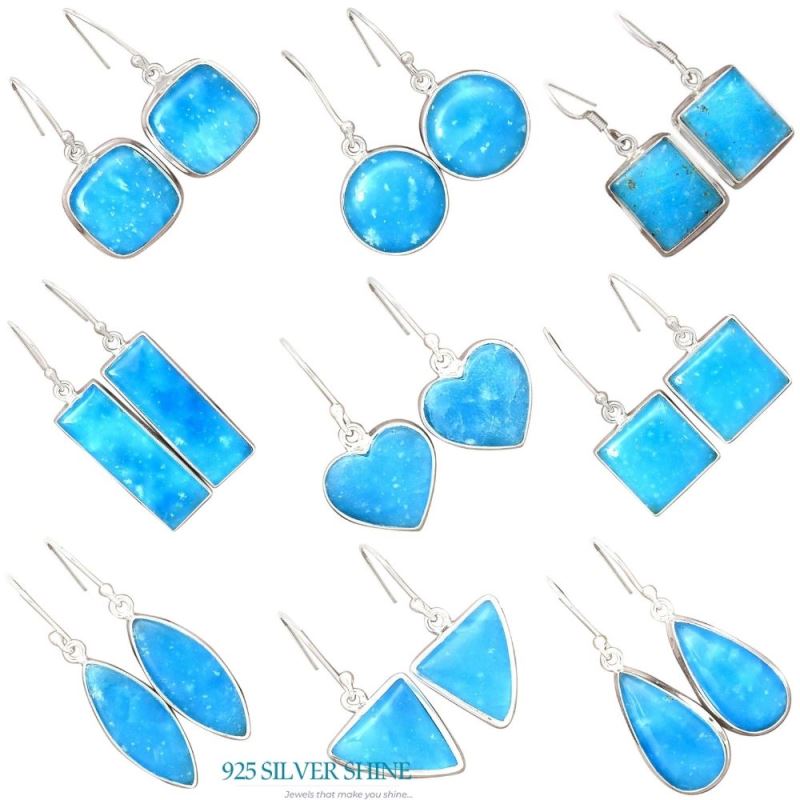 925 Sterling Silver Handmade Earrings In Chalcedony Gemstone Jewelry 925SE2551_14