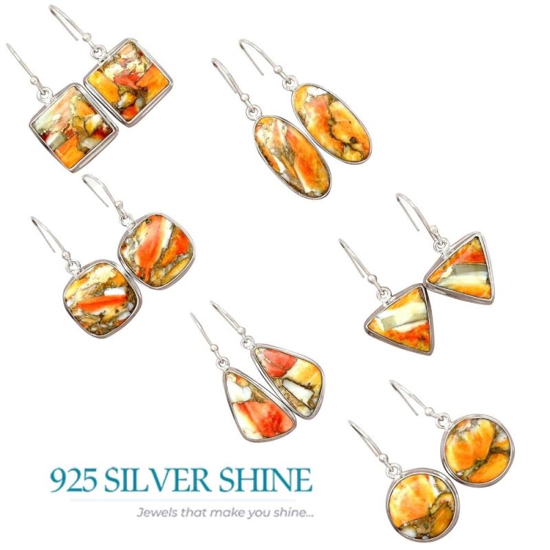 Solid 925 Silver Earrings In Natural Bumble Bee Gemstone 925SE2570_8