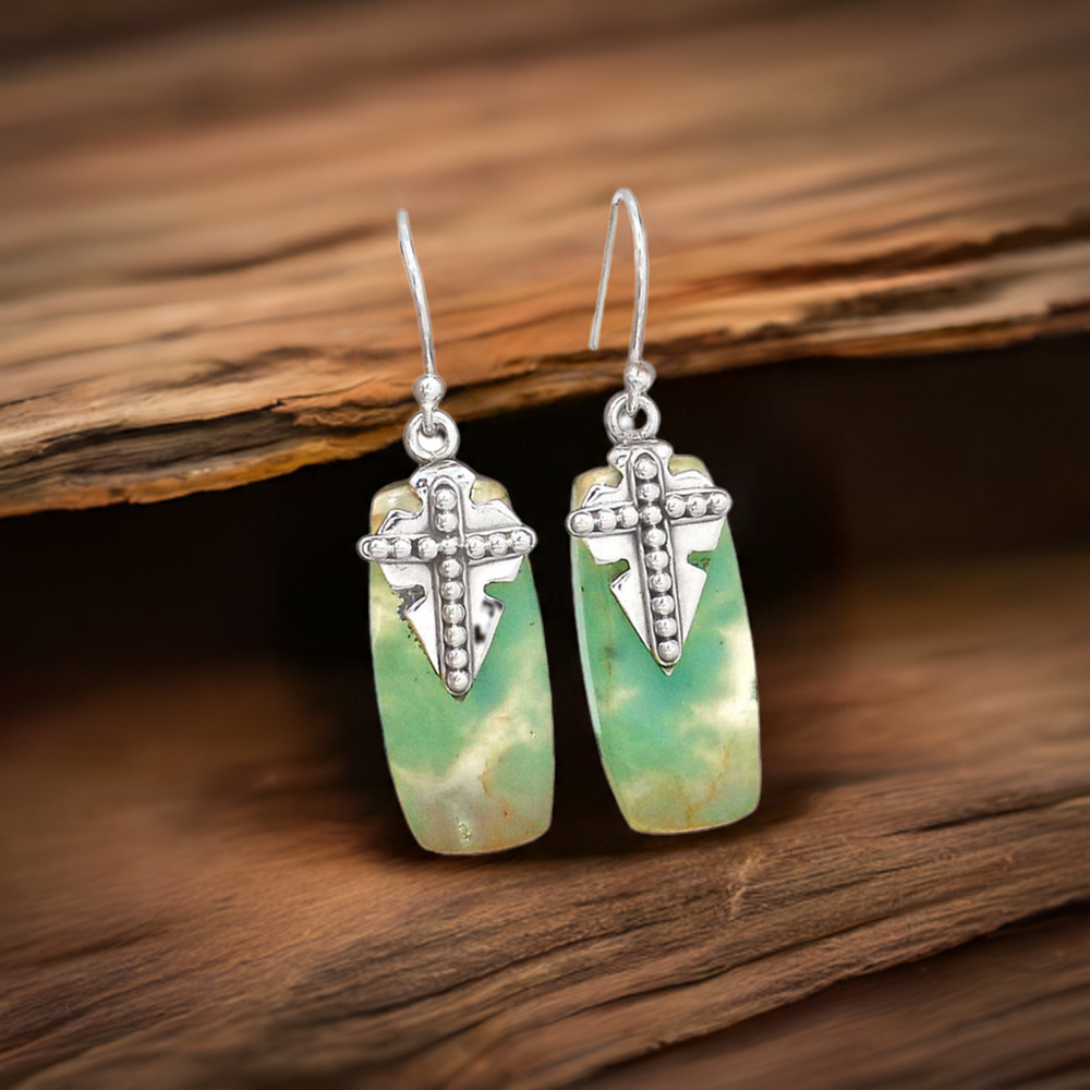 925 Sterling Silver Handmade Earrings In Chrysoprase Gemstone Jewelry 925SE2615