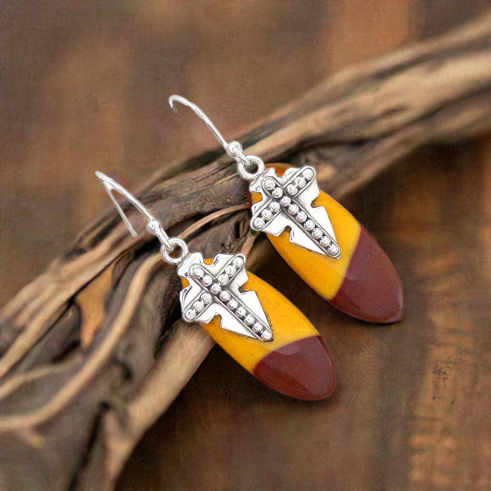 925 Sterling Silver Handmade Earrings In Mookaite Gemstone Jewelry 925SE2616
