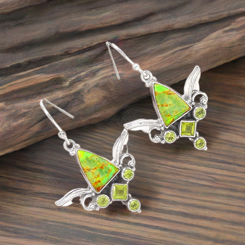 925 Sterling Silver Earrings In Multi Gemstone Jewelry 925SE2622