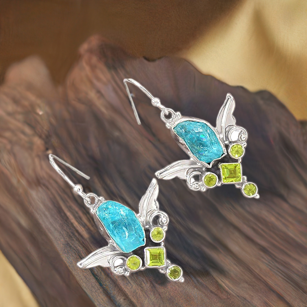 925 Sterling Silver Earrings In Multi Gemstone Jewelry 925SE2623