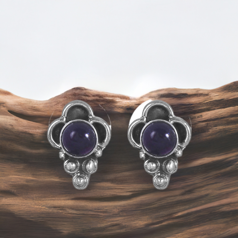 925 Sterling Silver Earrings In Lapis Gemstone Jewelry 925SE266