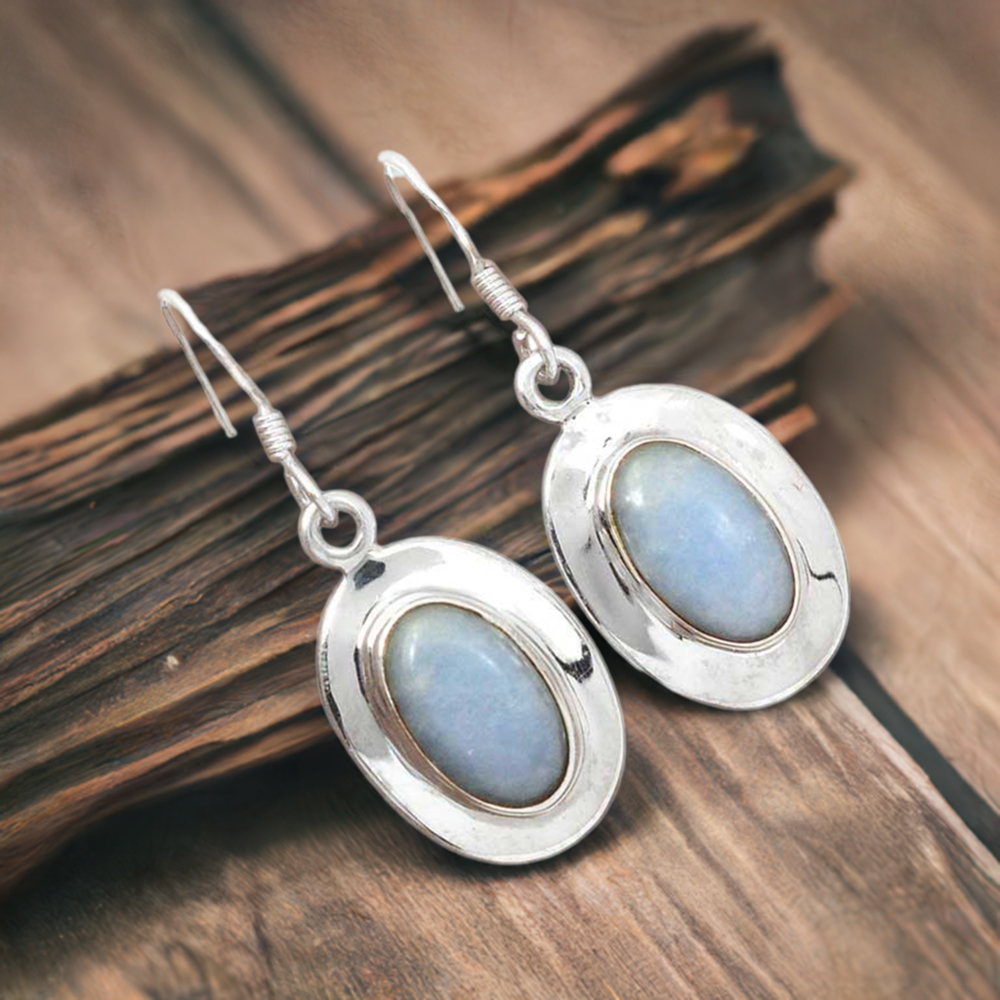 Genuine Opal Gemstone Earrings In 925 Sterling Silver Jewelry 925SE2684