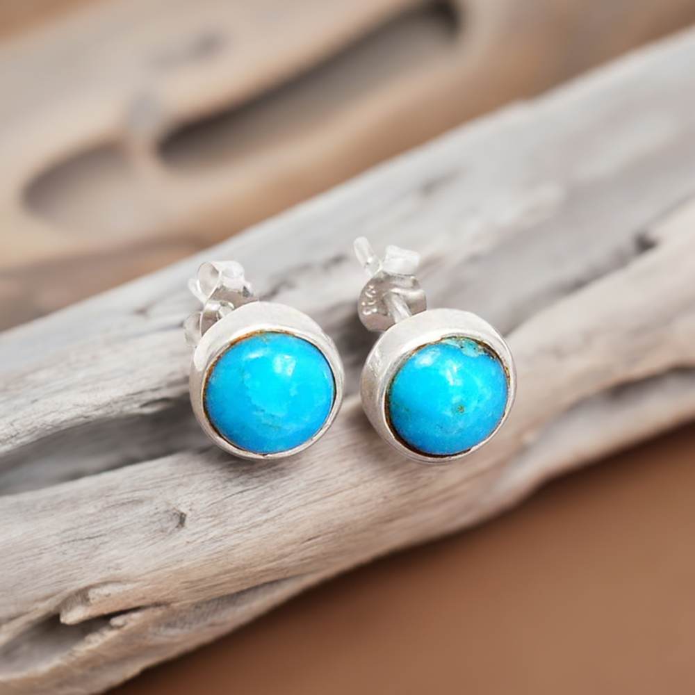 925 Sterling Silver Handmade Earrings In Blue Agate Gemstone Jewelry 925SE2689