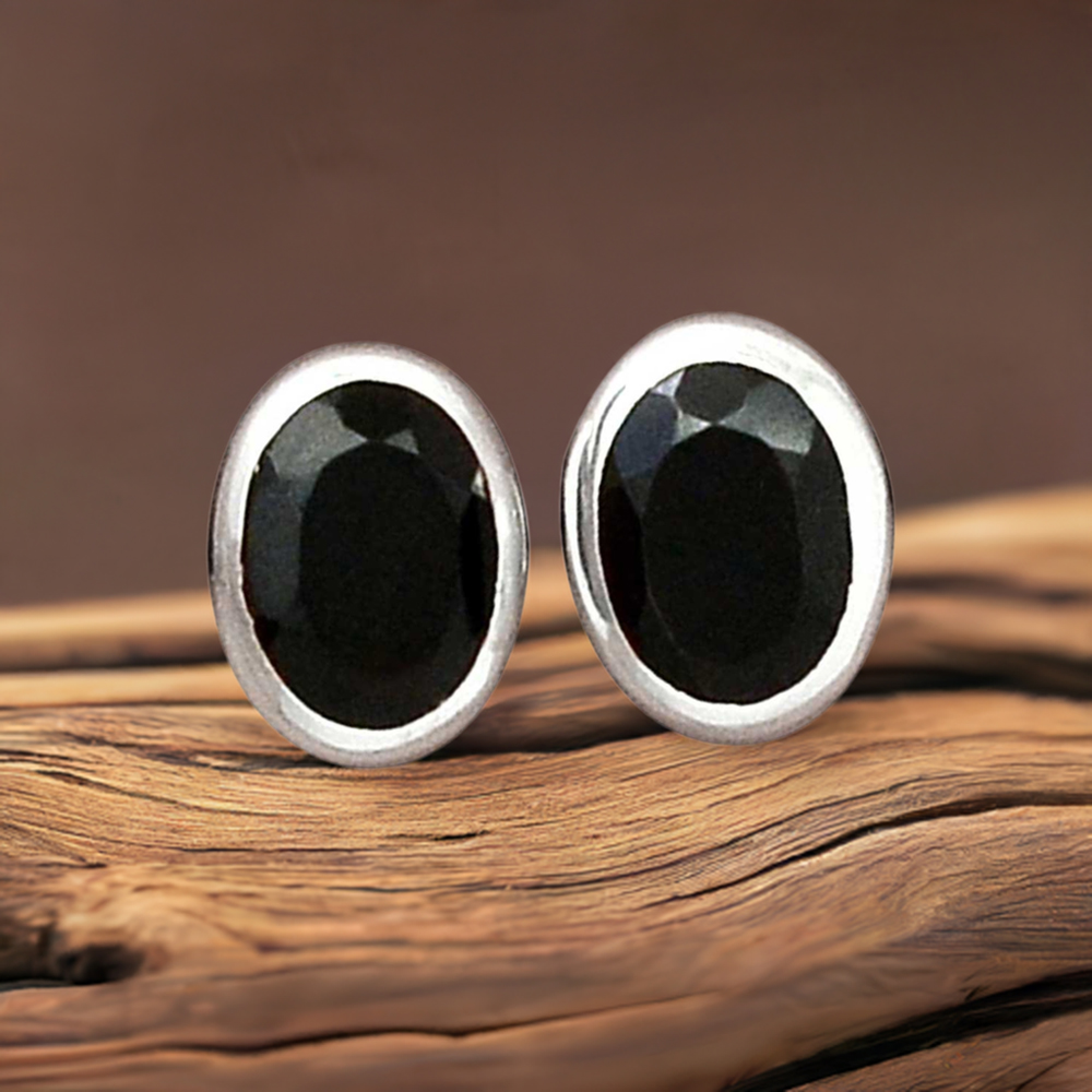 925 Sterling Silver Handmade Earrings In Black Onyx Gemstone Jewelry 925SE2709
