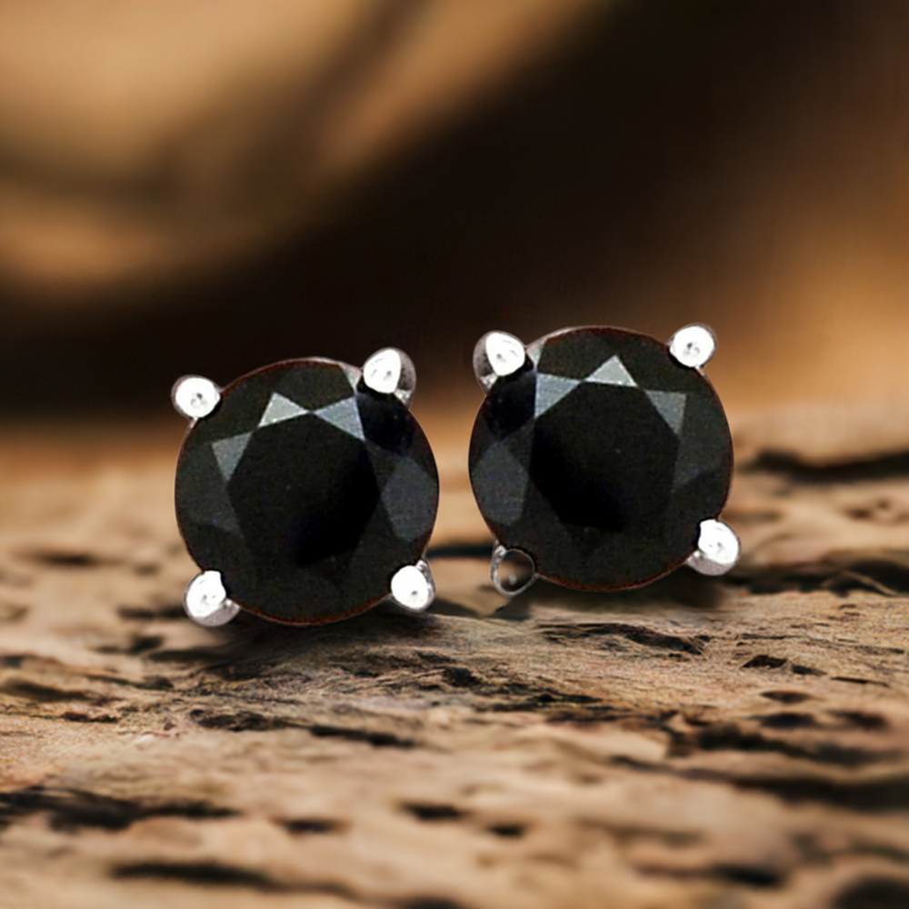 925 Sterling Silver Handmade Earrings In Black Onyx Gemstone Jewelry 925SE2713