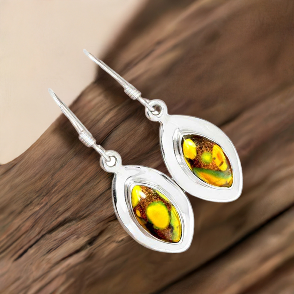 Genuine Eclipse Gemstone Earrings In 925 Sterling Silver Jewelry 925SE2738