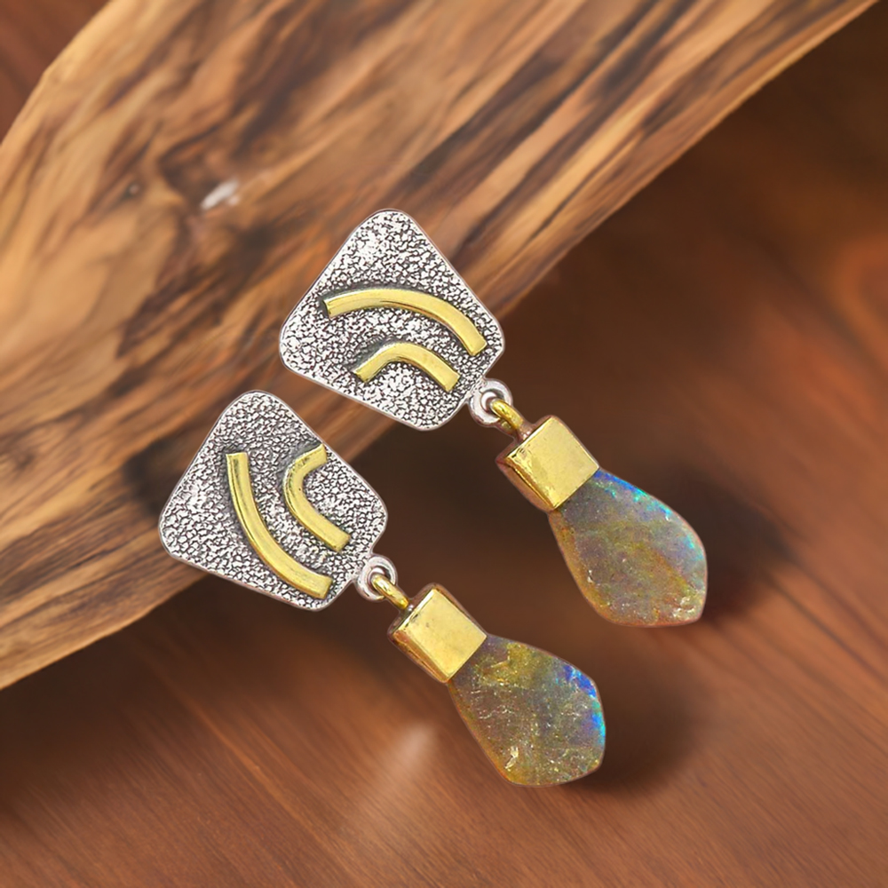 Genuine Labradorite Gemstone Earrings In 925 Sterling Silver Jewelry 925SE2768