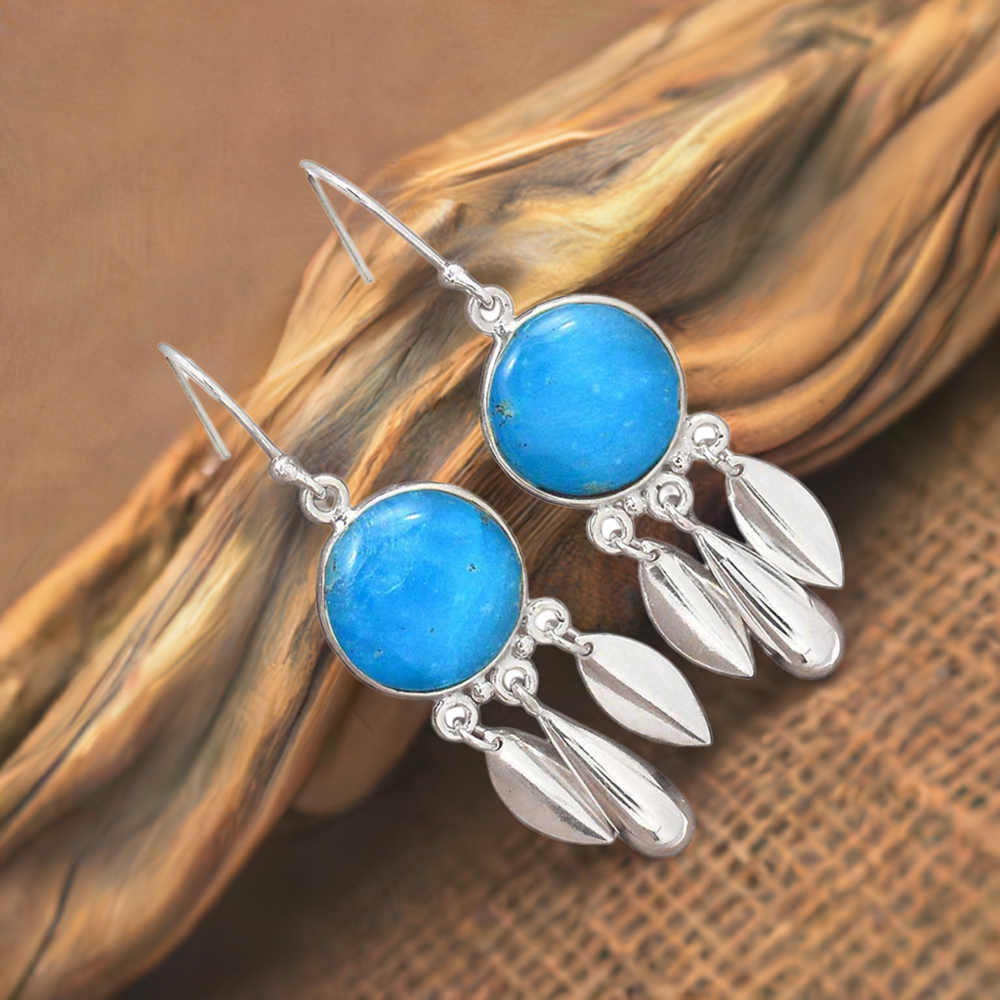 925 Sterling Silver Earrings In Turquoise Gemstone Jewelry 925SE2772