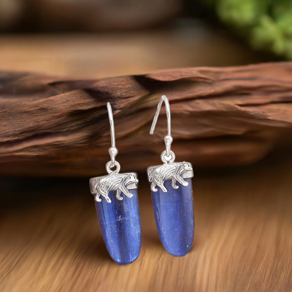925 Sterling Silver Handmade Earrings In Kyanite Gemstone Jewelry 925SE2778