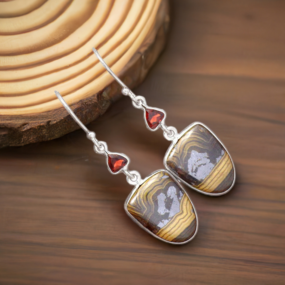 925 Sterling Silver Handmade Earrings In Multi Gemstone Jewelry 925SE2786