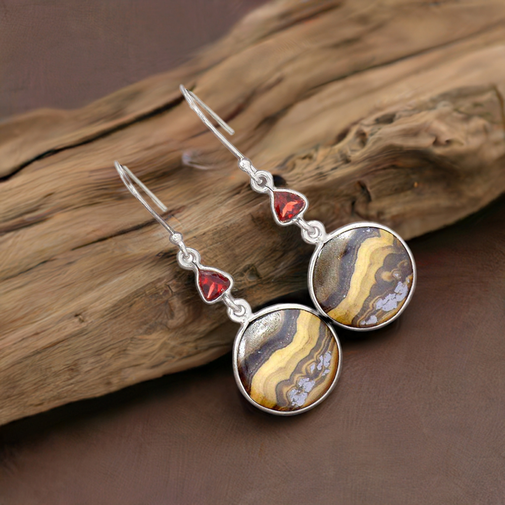 925 Sterling Silver Handmade Earrings In Multi Gemstone Jewelry 925SE2790