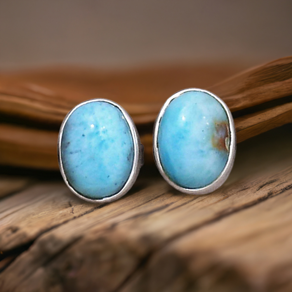 925 Sterling Silver Handmade Earrings In Larimar Gemstone Jewelry 925SE2797