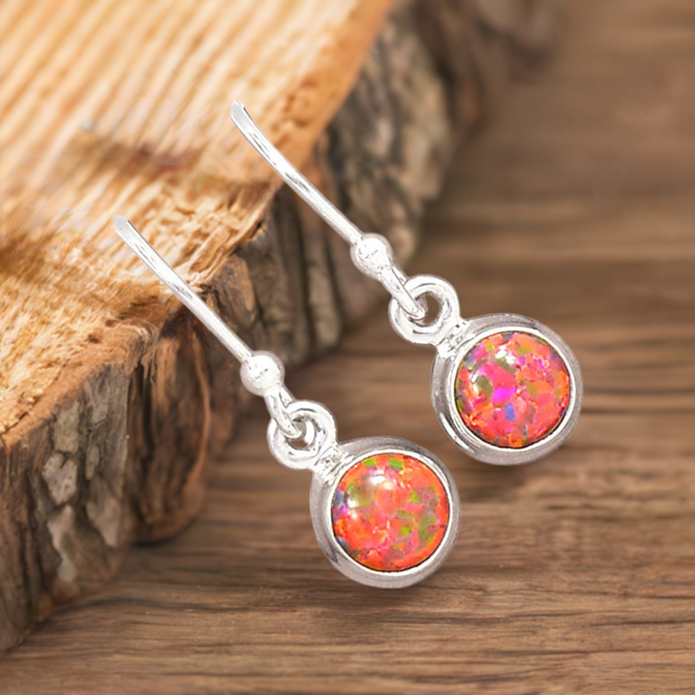 925 Sterling Silver Handmade Earrings In Opal Gemstone Jewelry 925SE2802
