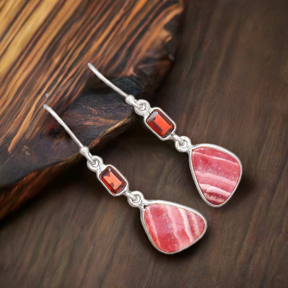 Fine 925 Sterling Silver Earrings In Genuine Multi Gemstone 925SE2814