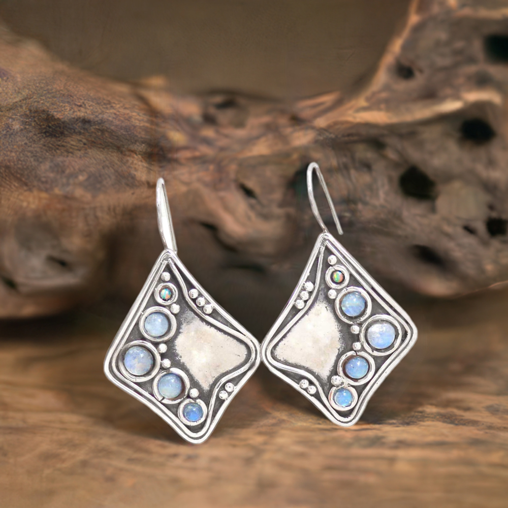 Genuine Opal Gemstone Earrings In 925 Sterling Silver Jewelry 925SE2850