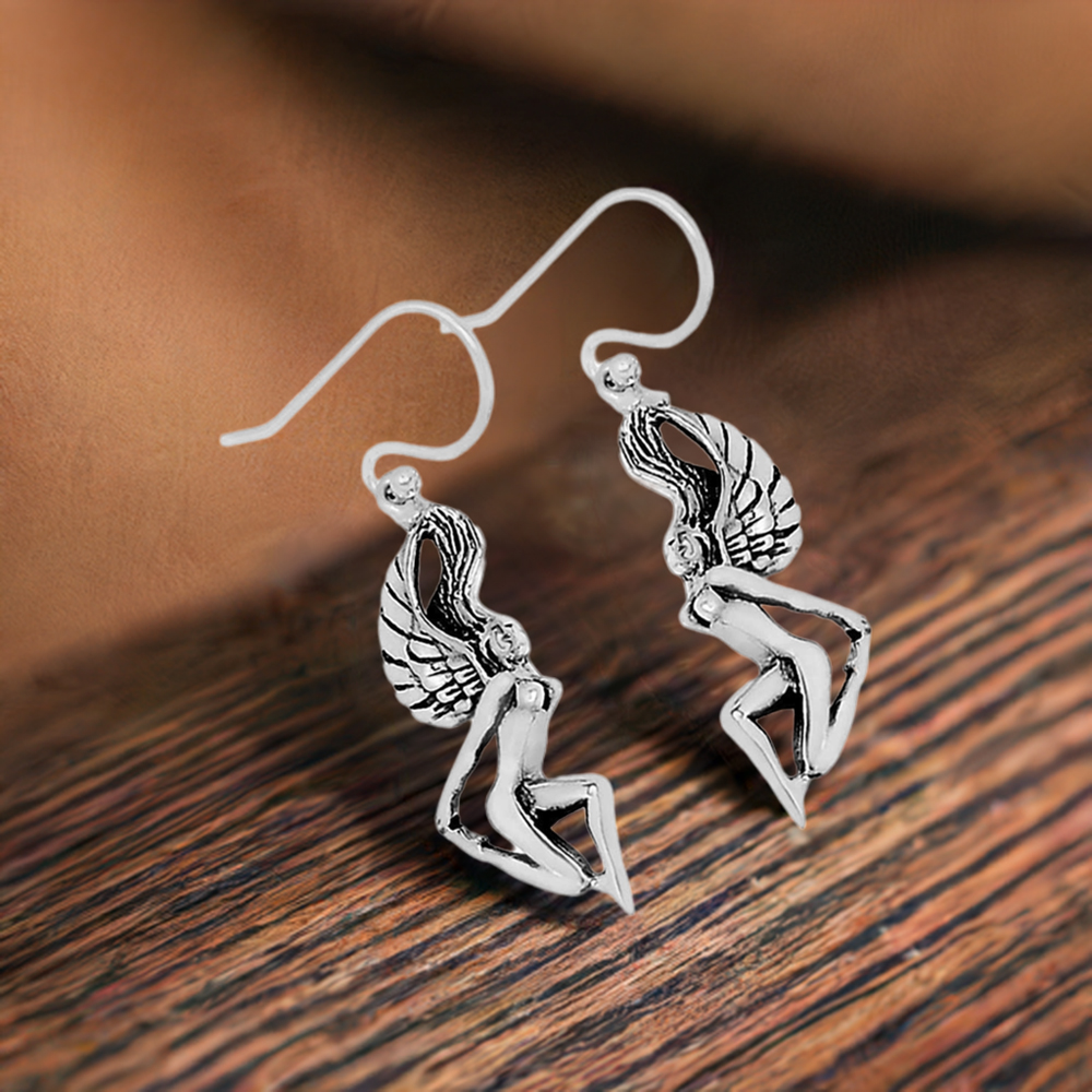 925 Sterling Silver Oxidized Earrings Jewelry 925SE2885