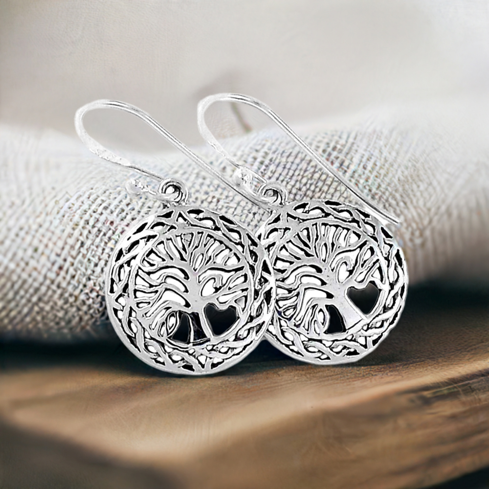 Life Of Tree Earrings In Solid 925 Silver 925SE2898
