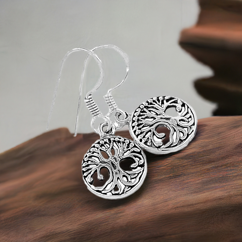Life Of Tree Design Earrings In Fine 925 Sterling Silver 925SE2900