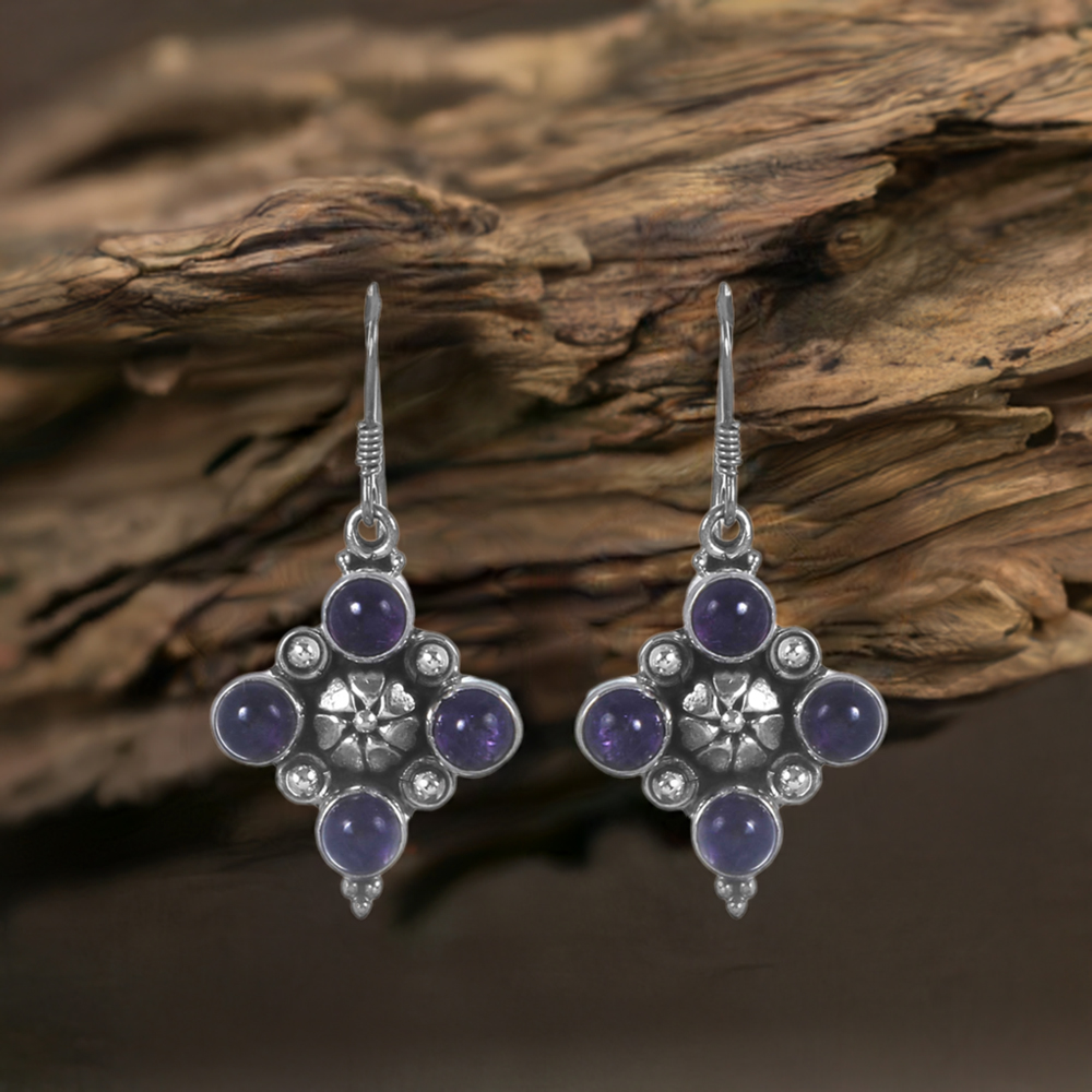 925 Sterling Silver Handmade Earrings In Lapis Lazuli Gemstone Jewelry 925SE292