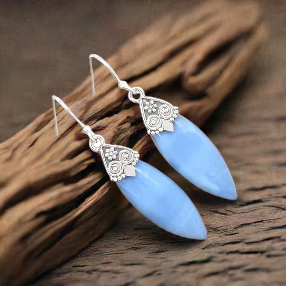 Natural Opal Gemstone Earrings In Solid 925 Silver 925SE2976