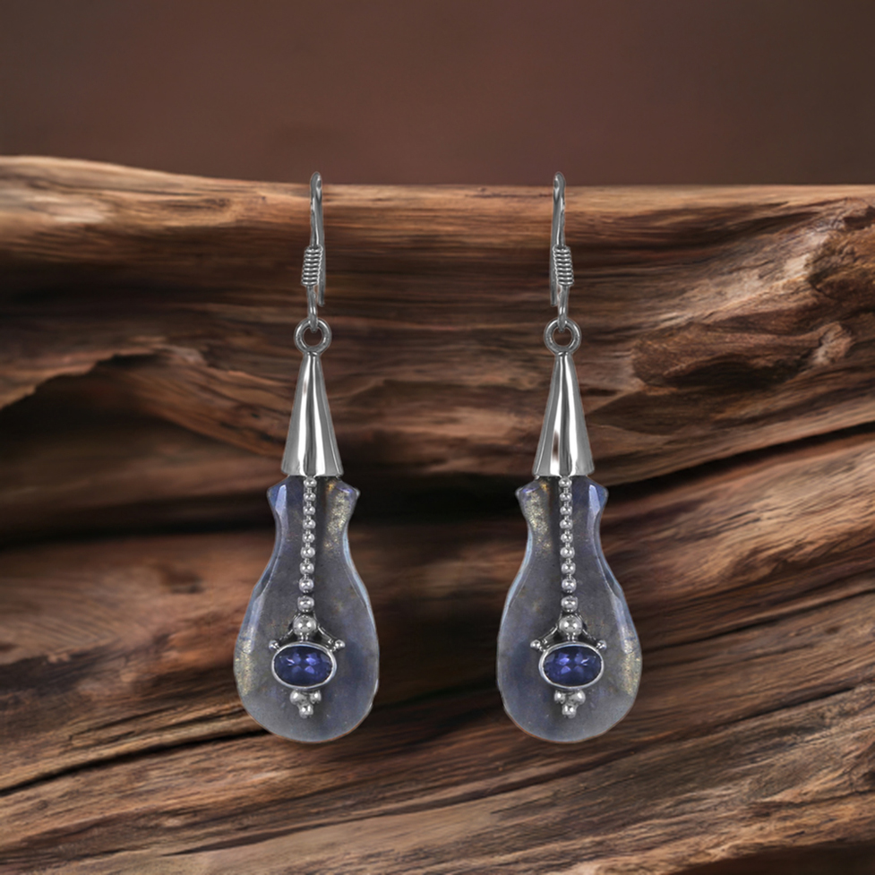 925 Sterling Silver Guitar design earring 925SE299_0