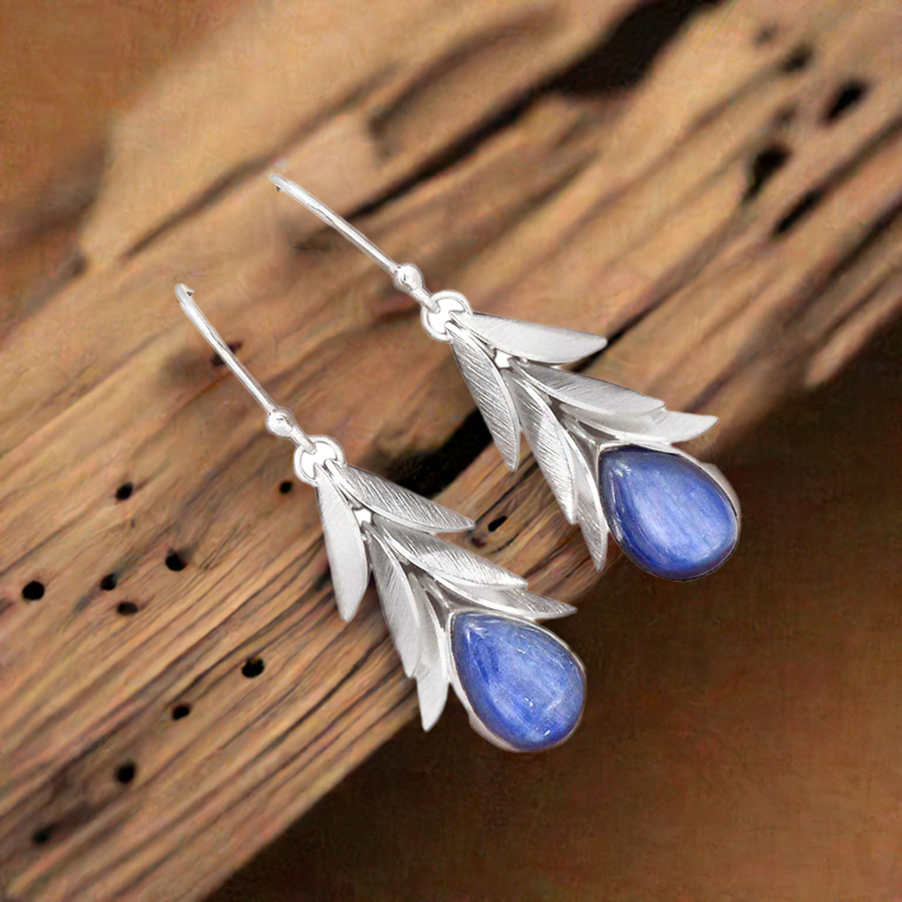 Natural Kyanite Gemstone Earrings In 925 Sterling Silver Jewelry 925SE3000