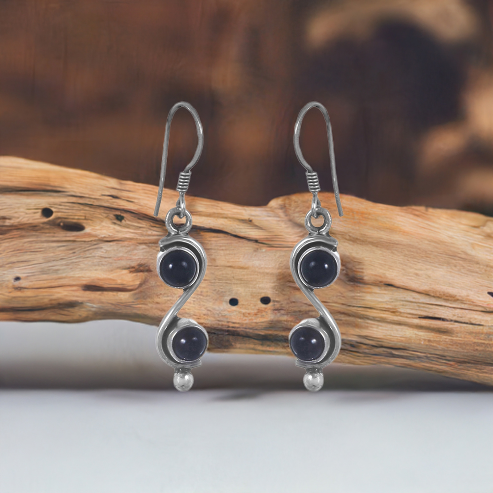 925 Sterling Silver Earrings In Genuine Lapis Lazuli Gemstone 925SE301