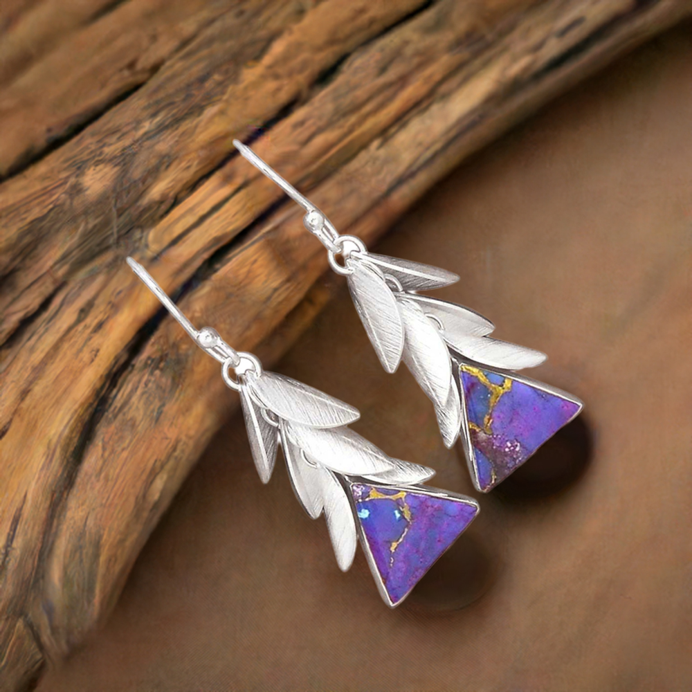 925 Sterling Silver Earrings In Mohave Copper Turquoise Gemstone Jewelry 925SE3019