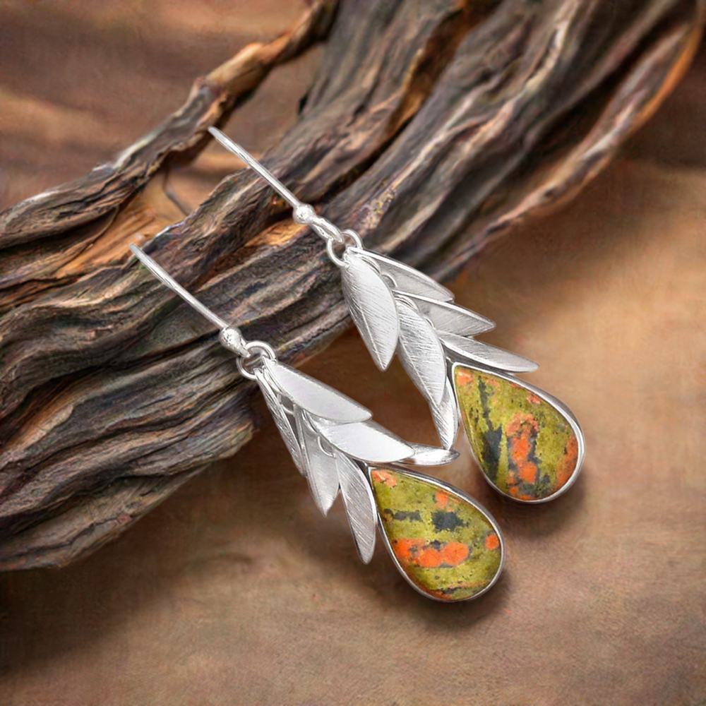 925 Sterling Silver Handmade Earrings In Ruby Zoisite Gemstone Jewelry 925SE3034