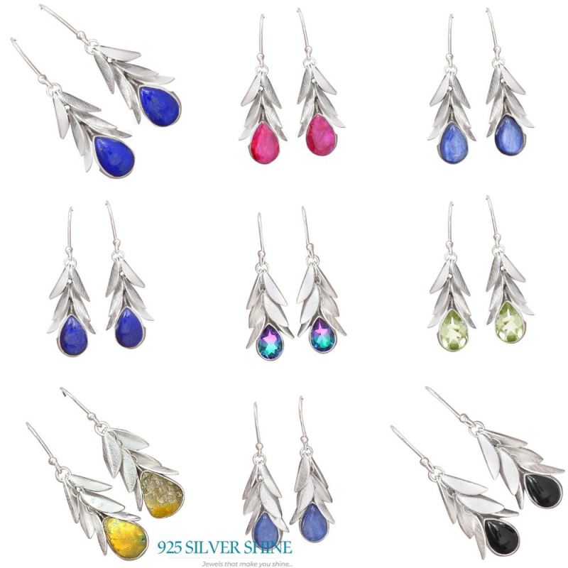 925 Sterling Silver Handmade Earrings In Kyanite Gemstone Jewelry 925SE3035_3