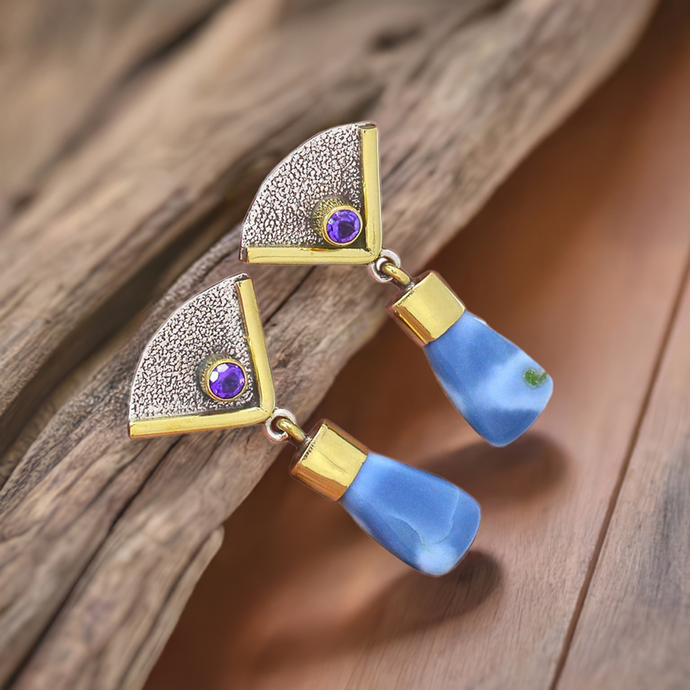 Fine 925 Sterling Silver Earrings In Natural Opal Gemstone 925SE3049