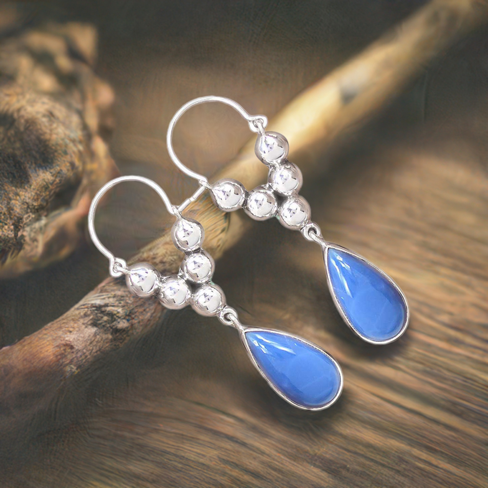 925 Sterling Silver Earrings In Genuine Opal Gemstone 925SE3069