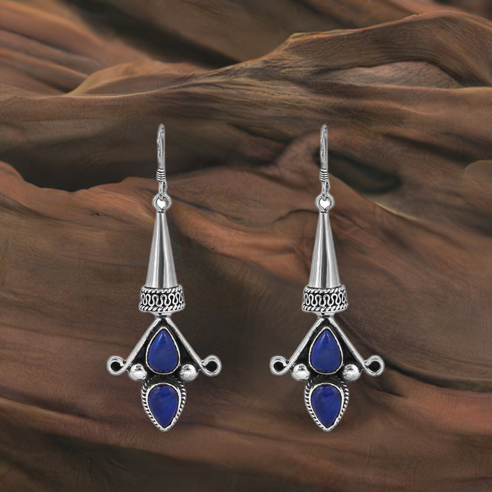 Lapis Lazuli Earring In 925 Sterling Silver Jewelry 925SE31