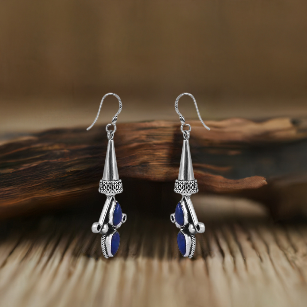 Lapis Lazuli Earring In 925 Sterling Silver Jewelry 925SE31_0