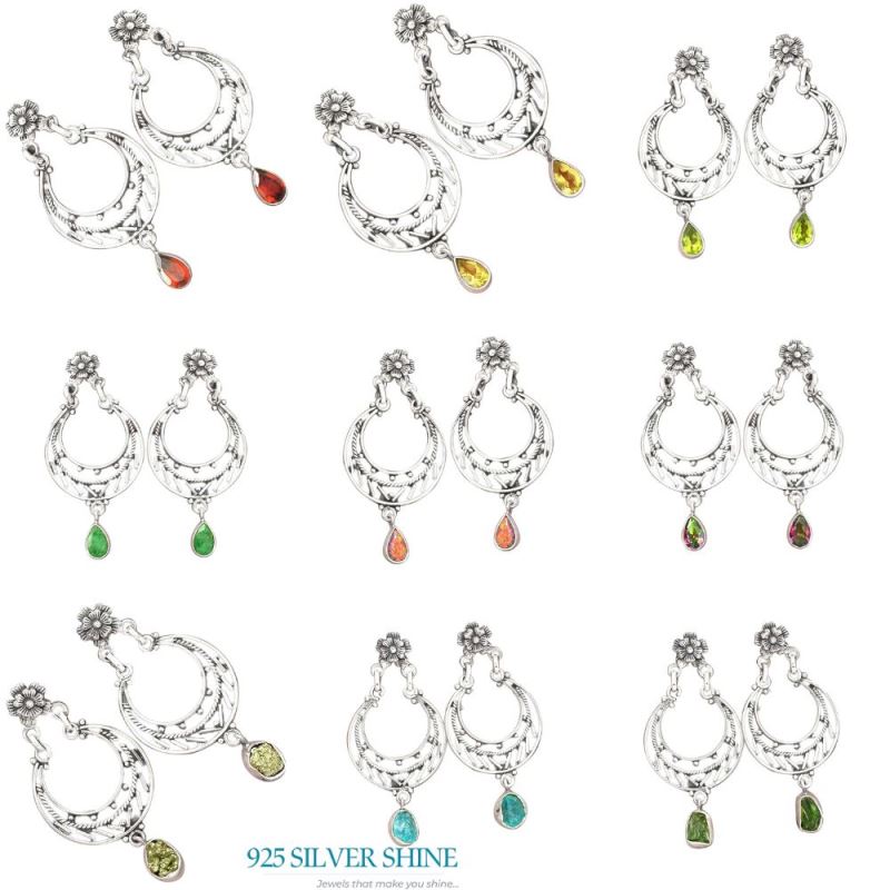 925 Sterling Silver Handmade Earrings In Apatite Gemstone Jewelry 925SE3112_3