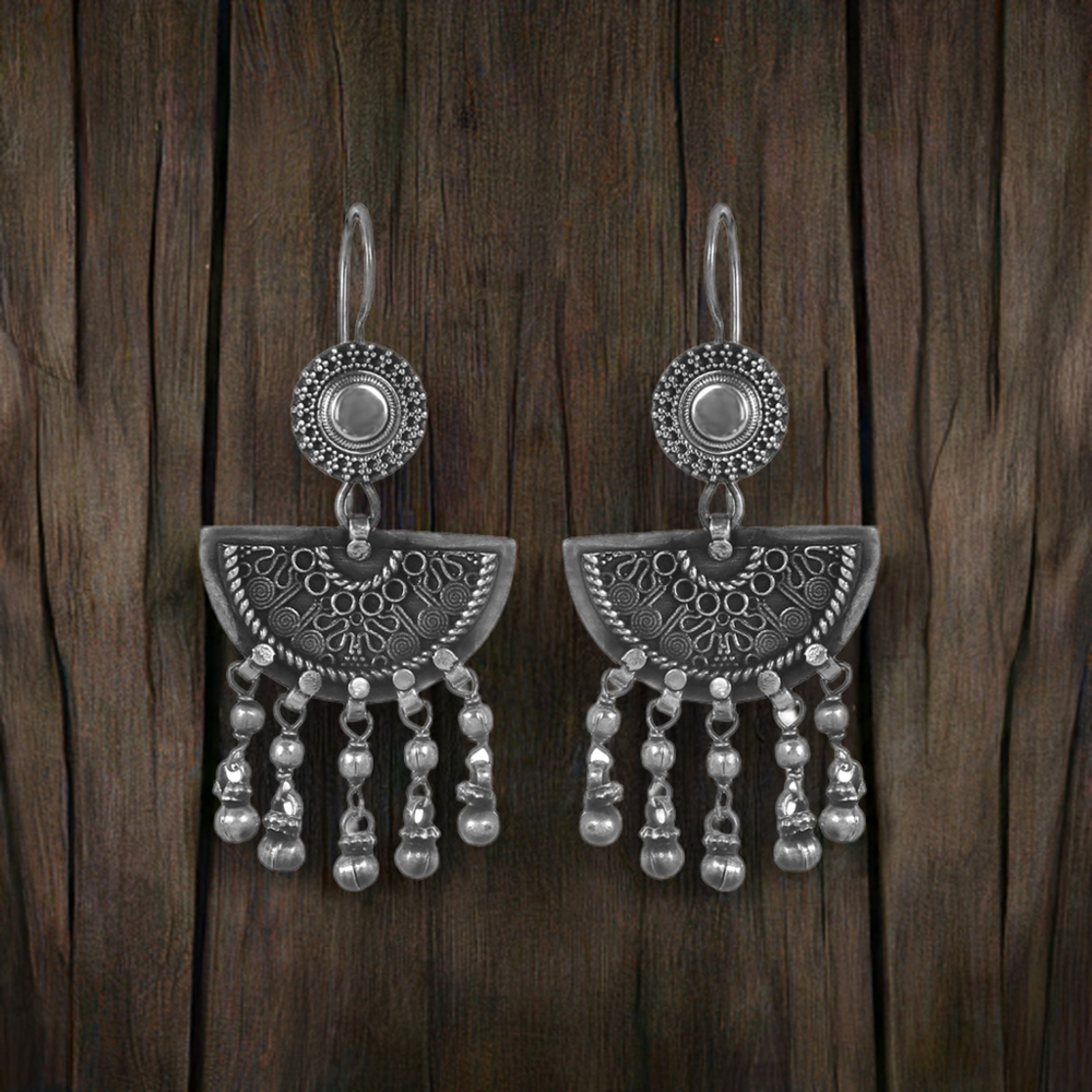 Handmade Oxidized Earrings In Solid 925 Silver 925SE313