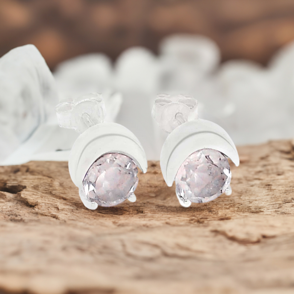 925 Sterling Silver Earrings In Genuine Crystal Gemstone 925SE331